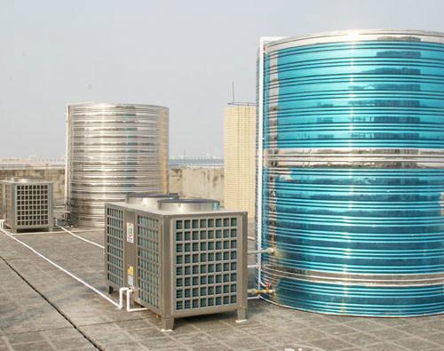 供应用于成都工厂学校的空气能热泵热水机组安装，厂家直销图片