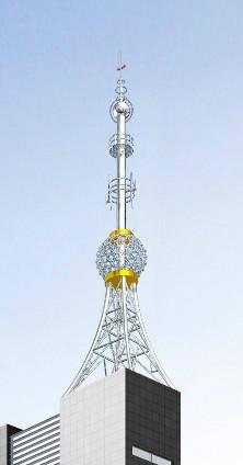 供应楼顶组合通讯铁塔 大楼不锈钢工艺塔 楼顶装饰通讯塔