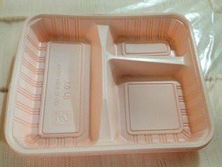 供应厂家批发一次性橘白三格餐盒