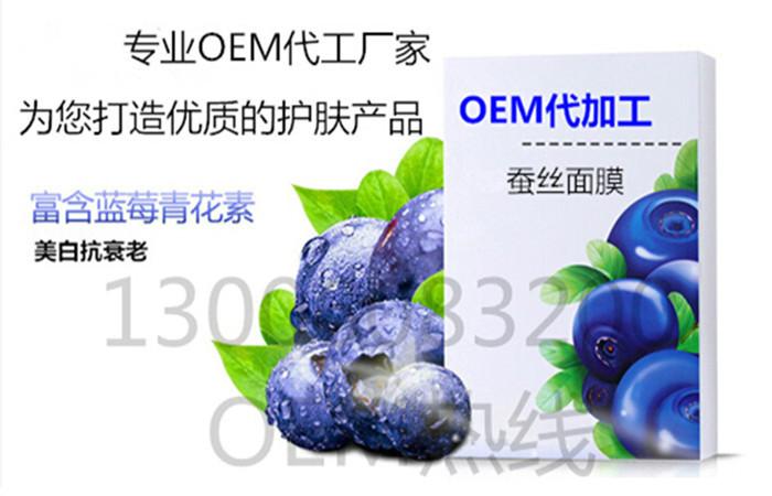 供应超薄新生蓝莓蚕丝面膜贴牌代加工图片