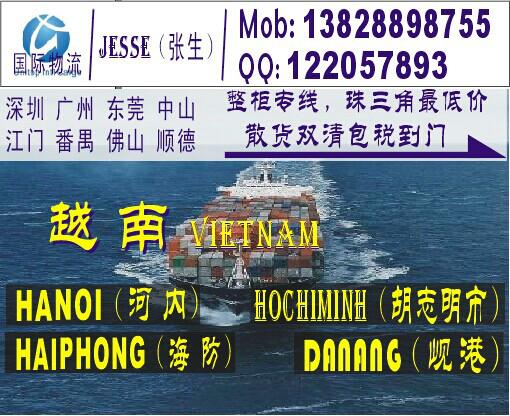 供应深圳到越南胡志明的国际海运公司
