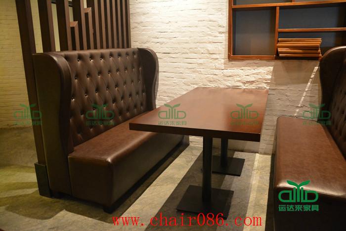 供应深圳西餐厅板式卡座沙发实木卡座