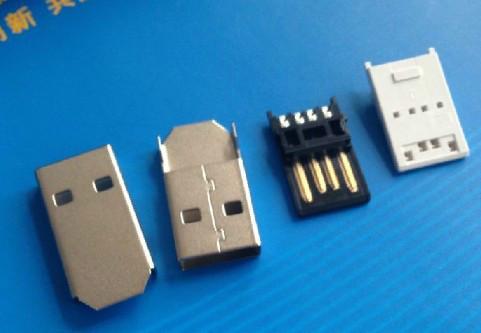 供应USB新一代公头 A/M两件式焊线 24MM可镀珍珠铁镍