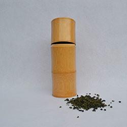 供应巨匠厂家定做天然绿色竹节3节分离式碳化雕刻竹茶叶筒礼品包装