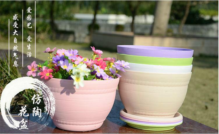 供应陶土风圆形花盆，环保PP树脂塑料花盆，阳台种花种菜盆，园林园艺用品