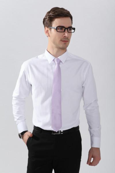 男装白领竖条纹长袖衬衫批发