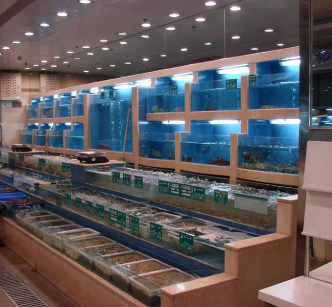 供应海鲜鱼池定做海鲜鱼池设计过滤系统