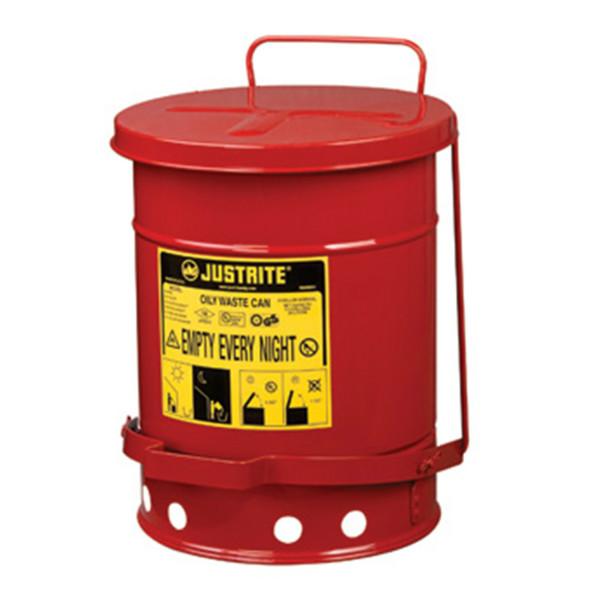供应美国Justrite脚控式防火垃圾桶 防火废物桶 FM美标易燃物收纳集桶