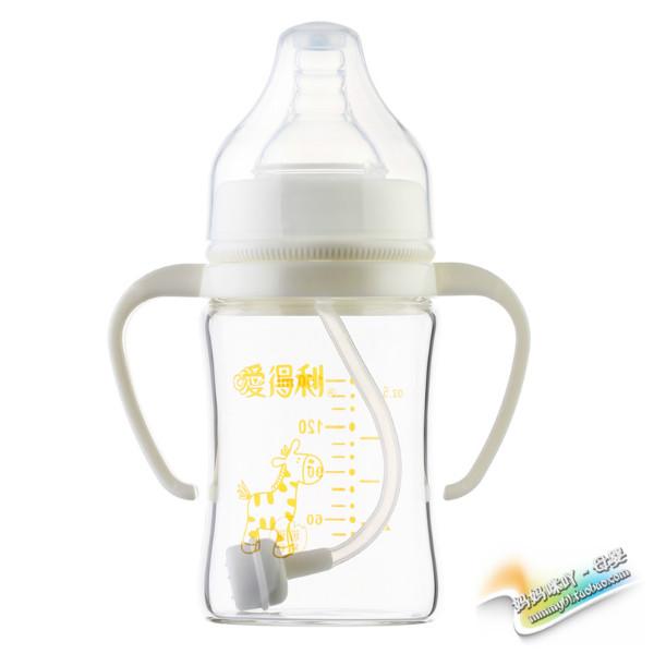 供应爱得利宽口径晶钻玻璃奶瓶A100福建泉州(艺儿母婴)儿童宝宝用品童装