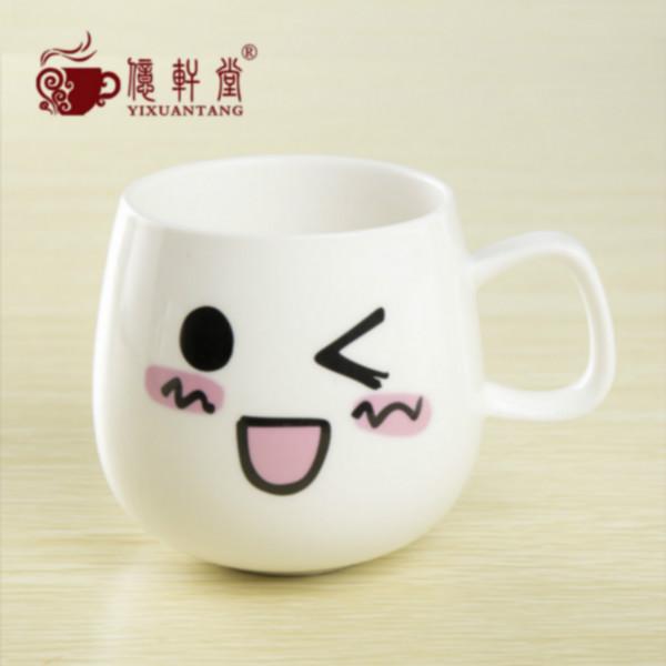 供应陶瓷卡通大肚情侣表情牛奶马克杯子创意咖啡杯个人杯广告礼品logo定制