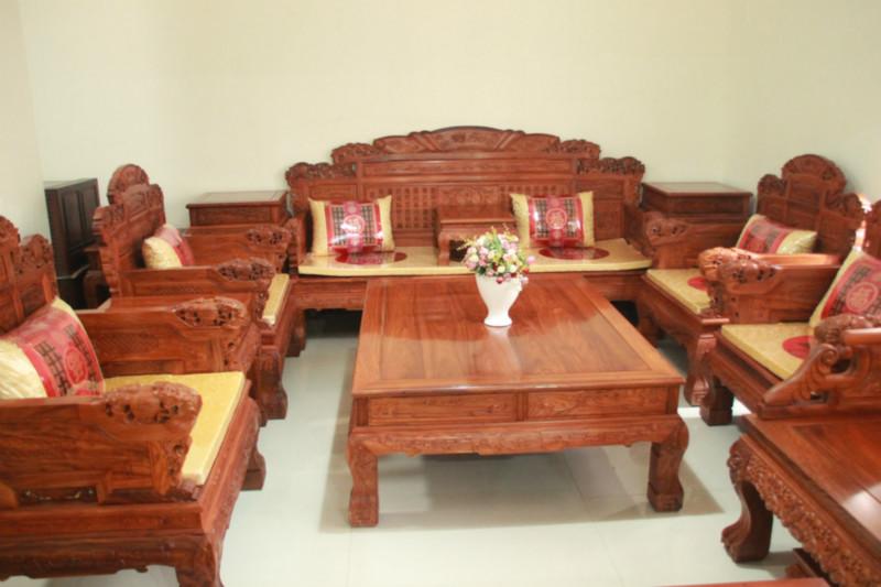 供应东阳百福沙发中式仿古典实木沙发 红木组合沙发 非洲黄花梨木