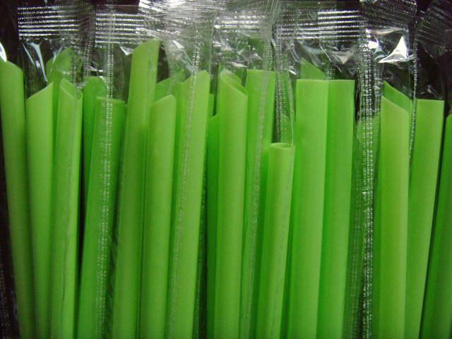 供应一次性塑料吸管独立包装绿豆沙吸管