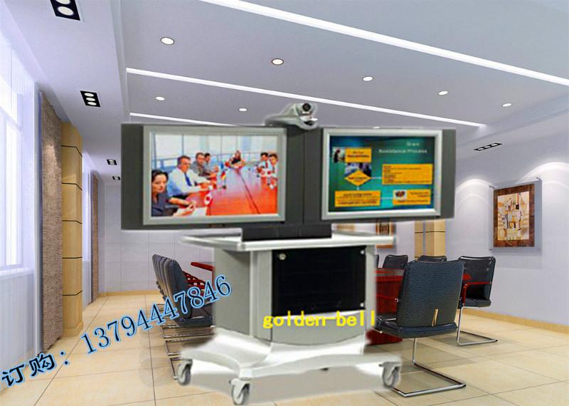 供应液晶电视双屏移动支架 35/45/65寸液晶电视拼接落地移动支架