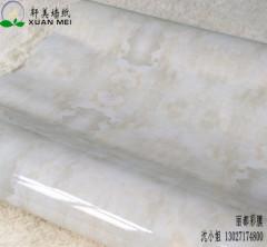 供应大理石自粘墙纸浴室洗手间装饰膜吸塑膜生产厂家压纹膜生产厂家