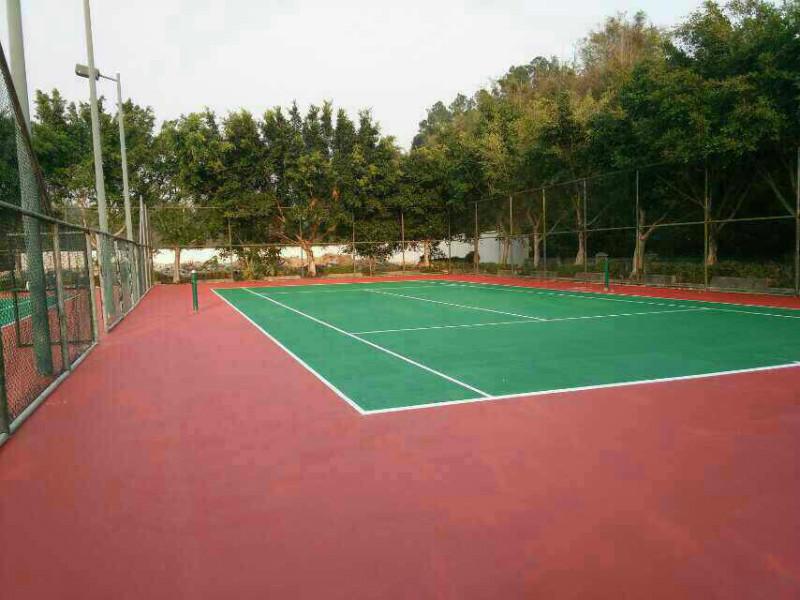 供应惠州塑胶网球场施工、硅PU网球场施工、塑胶球场施工、网球场施工