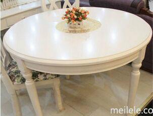 供应白色实木餐桌田园风格圆餐桌