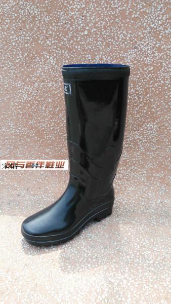 供应武汉劳保雨鞋供应商家电話图片鞋底倒顺防滑齿纯黑色高筒雨鞋不发硬雨
