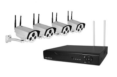 供应家堡4路720P增强型高清监控NVR套装 无线连接网络视频监控系统